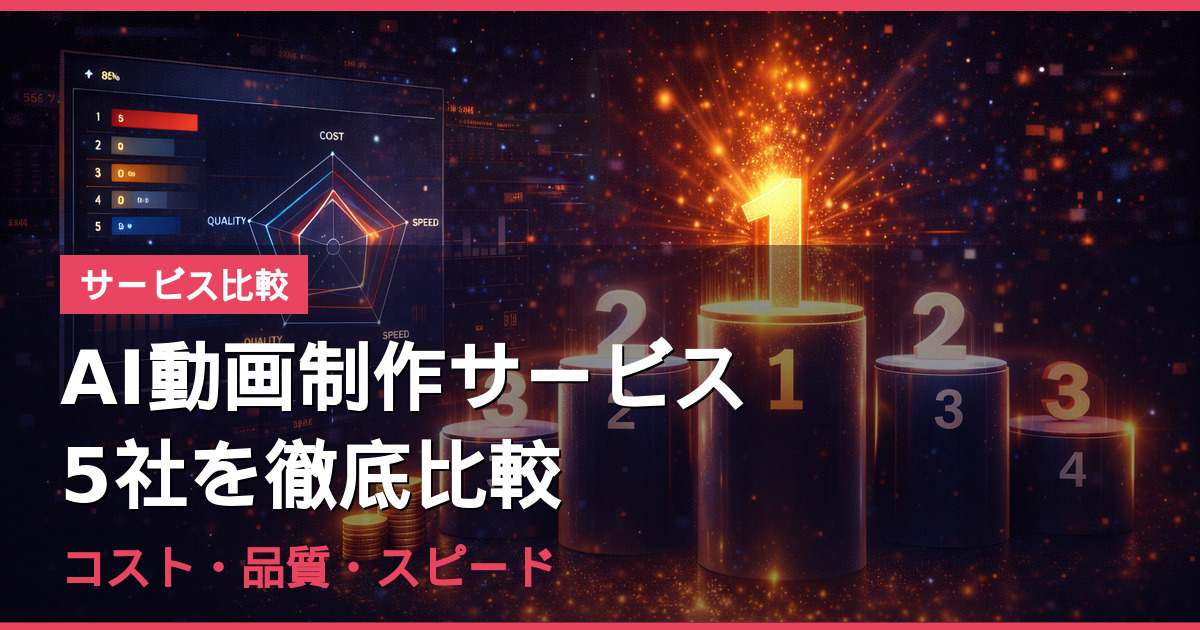 AI動画制作サービス5社を徹底比較｜コスト・品質・スピード