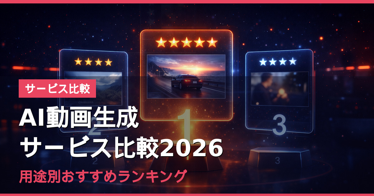 AI動画生成サービス比較2026｜用途別おすすめランキング