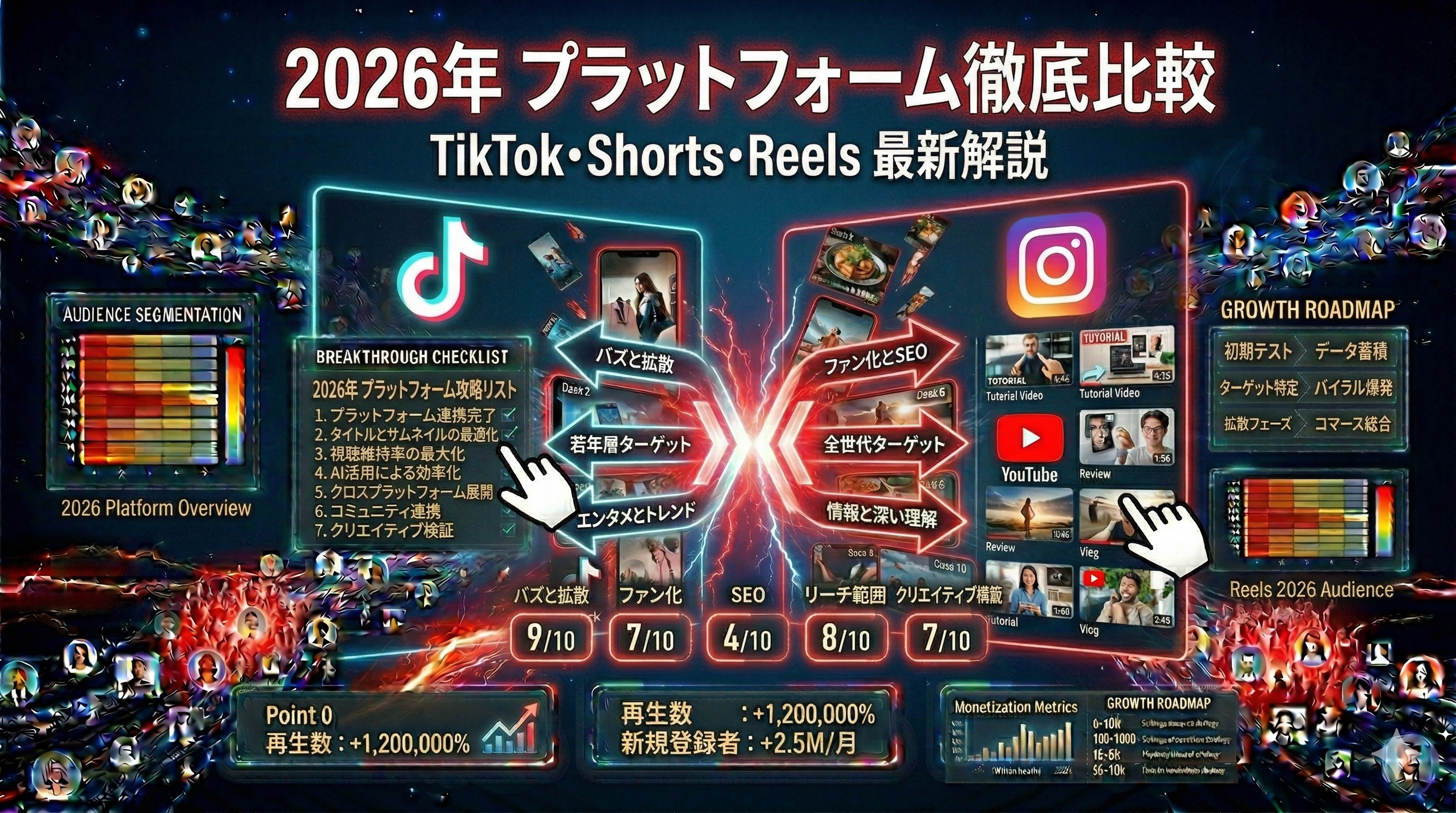 ショート動画プラットフォーム比較2026｜TikTok・Shorts・Reels徹底解説 | AI Creative Studio