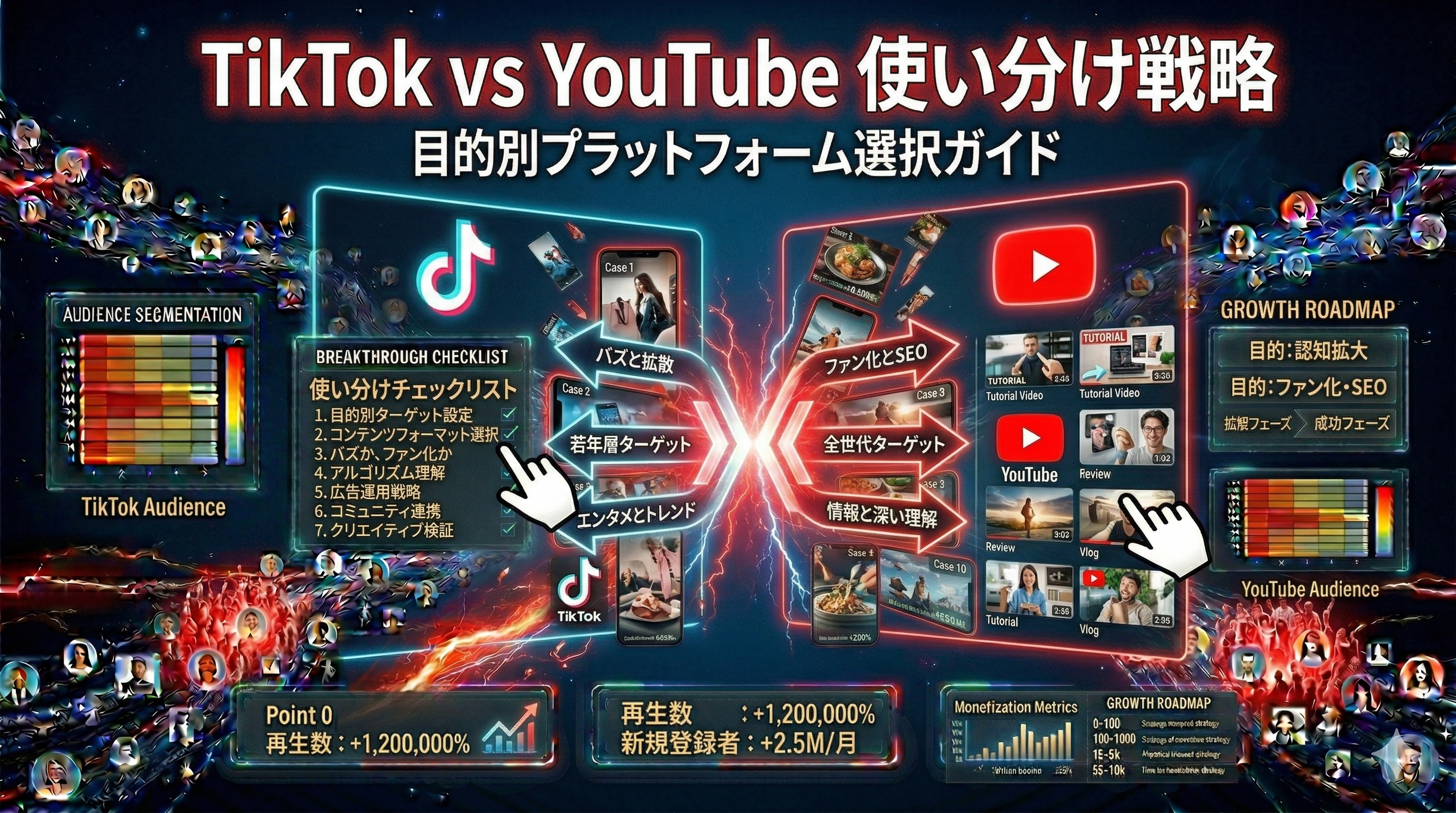 TikTokとYouTubeの使い分け戦略｜目的別プラットフォーム選択ガイド | AI Creative Studio