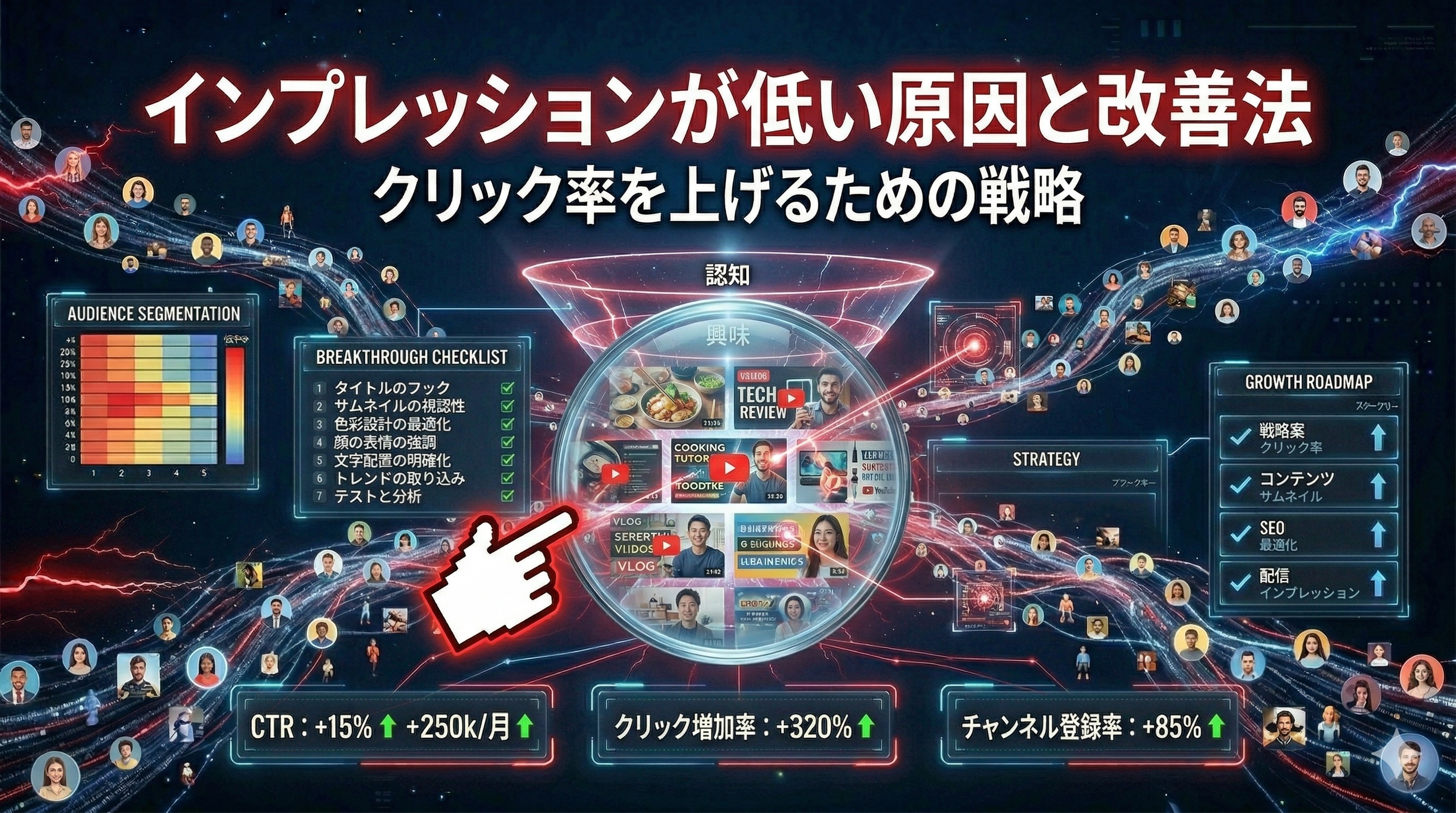 YouTubeのインプレッションが伸びない原因と対策｜アルゴリズム攻略法